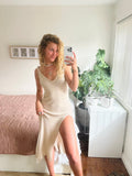 Ipanema Dress in Natural with custom split