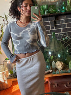 Rumi Top in Lilac Grey Tie-dye