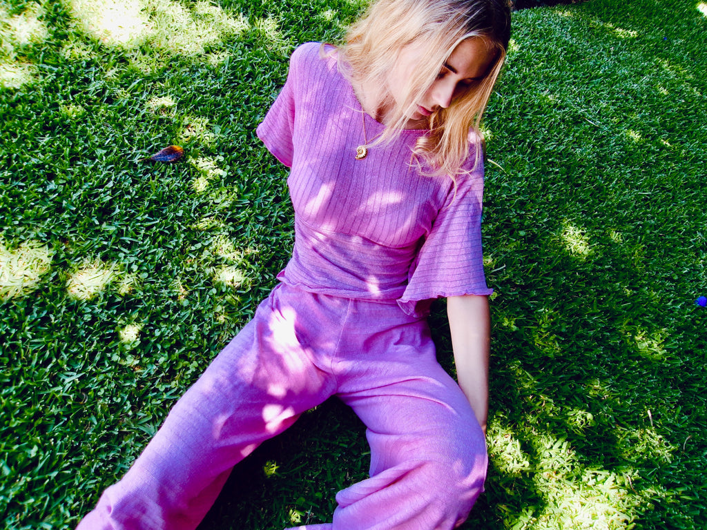 Inka Wide Leg Pant in Petal Pink