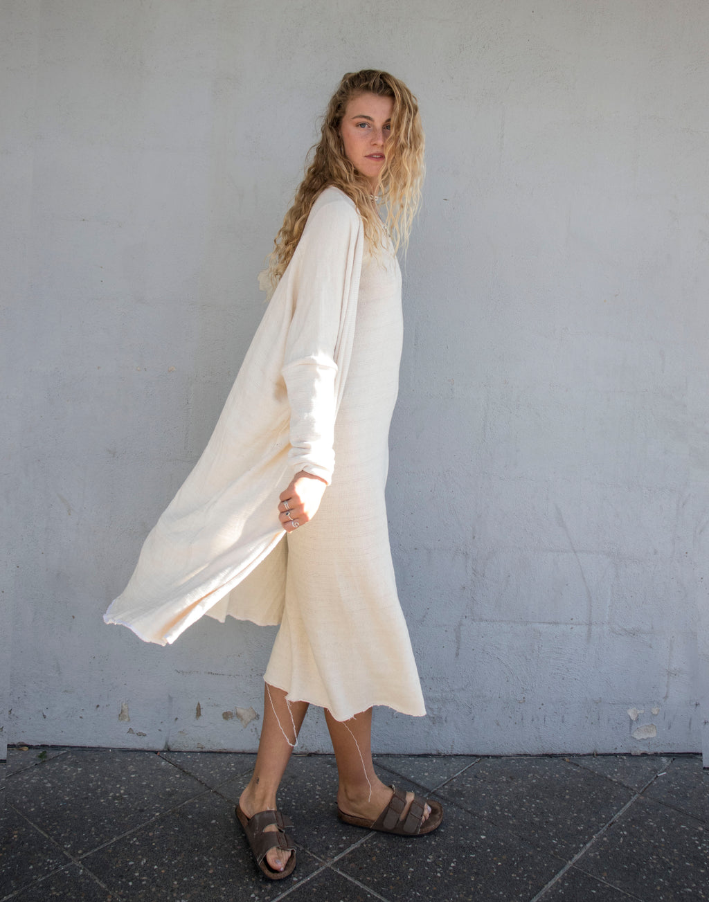 Avoca Long Duster Jacket in White