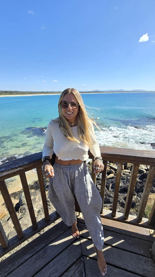 Nami Mid Crop Top - Natural