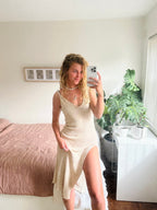 Ipanema Dress in Natural with custom split