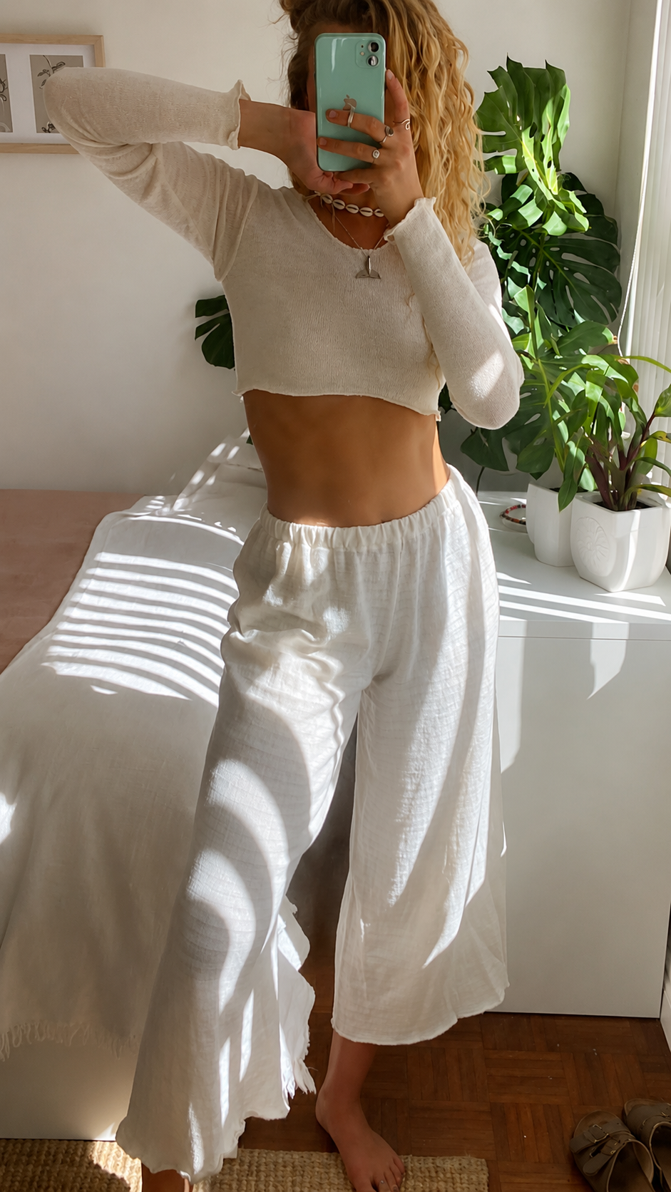 Inka Wide Leg Pant in White