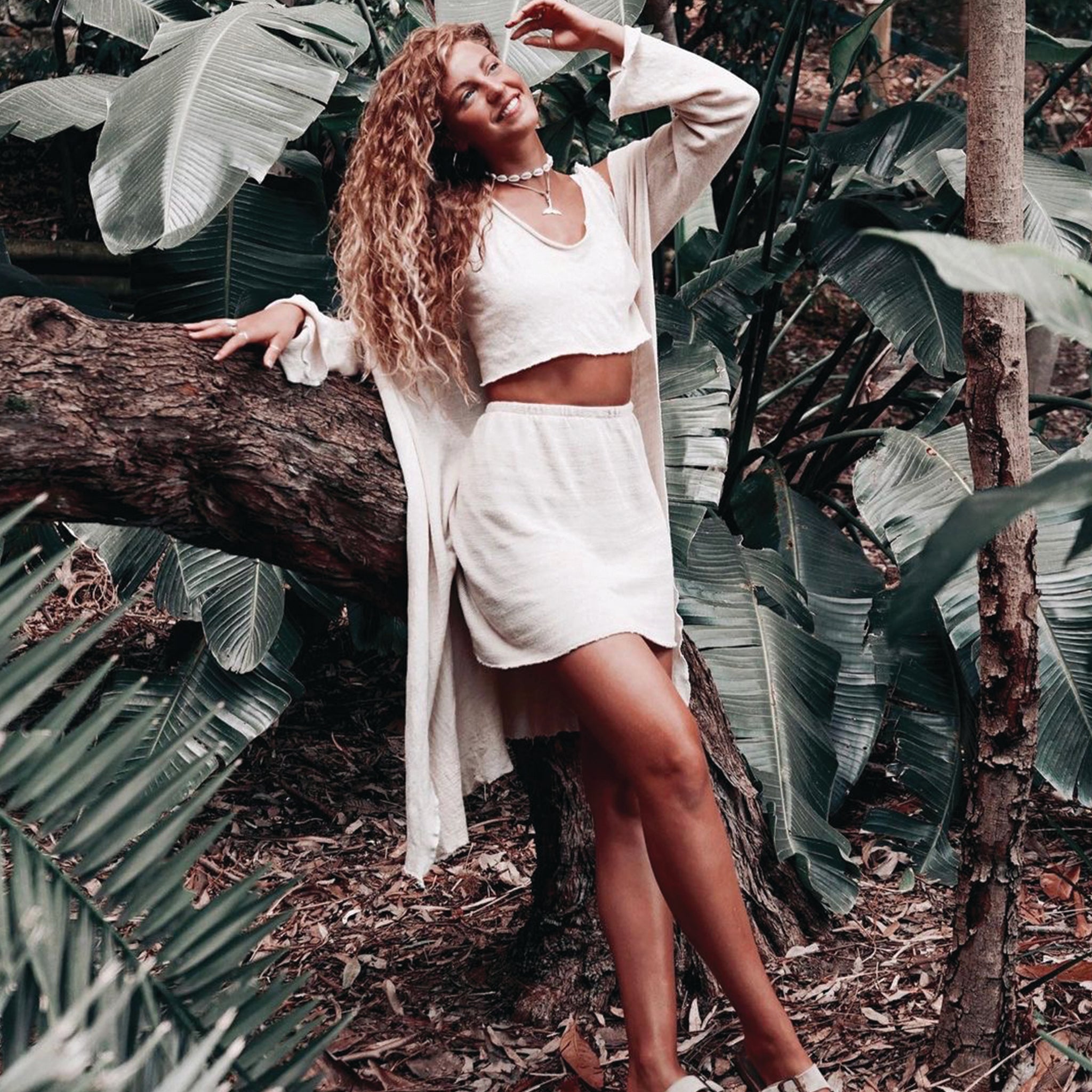 Amara Long Duster Jacket in White