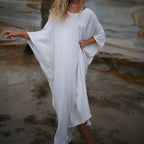 Soleil Long Caftan in White