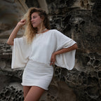 Osaka Mini Dress in White Natural