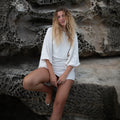 Osaka Mini Dress in White Natural
