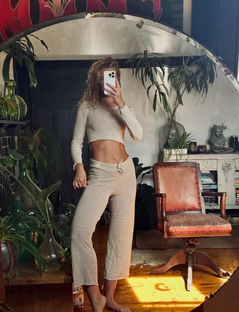 Nami Mid Crop Top in Natural