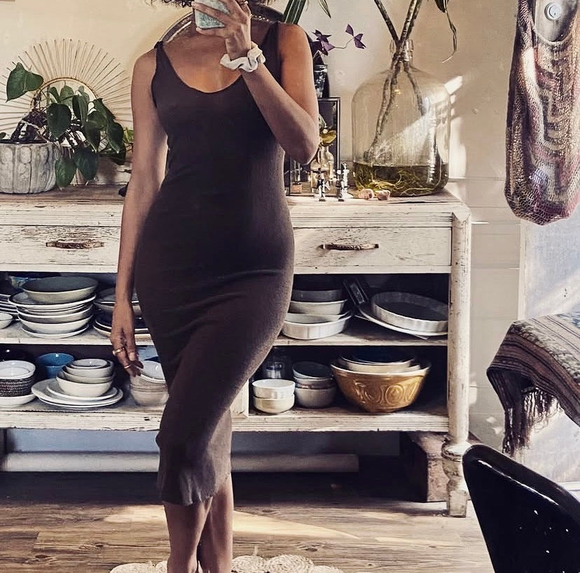 Ipanema Midi Dress in Cacao Earth