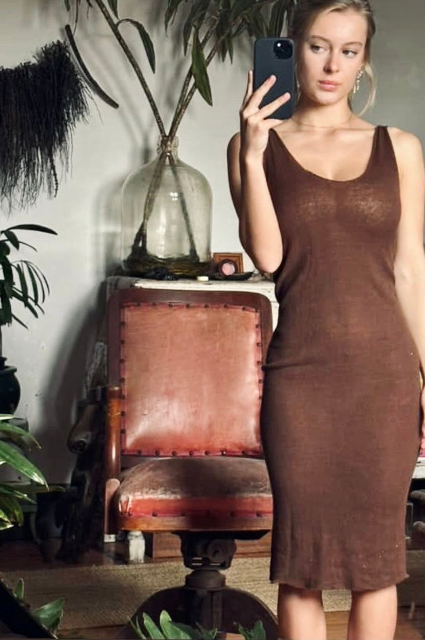 Ipanema Midi Dress in Cacao Earth