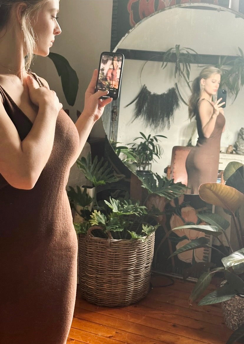 Ipanema Midi Dress in Cacao Earth