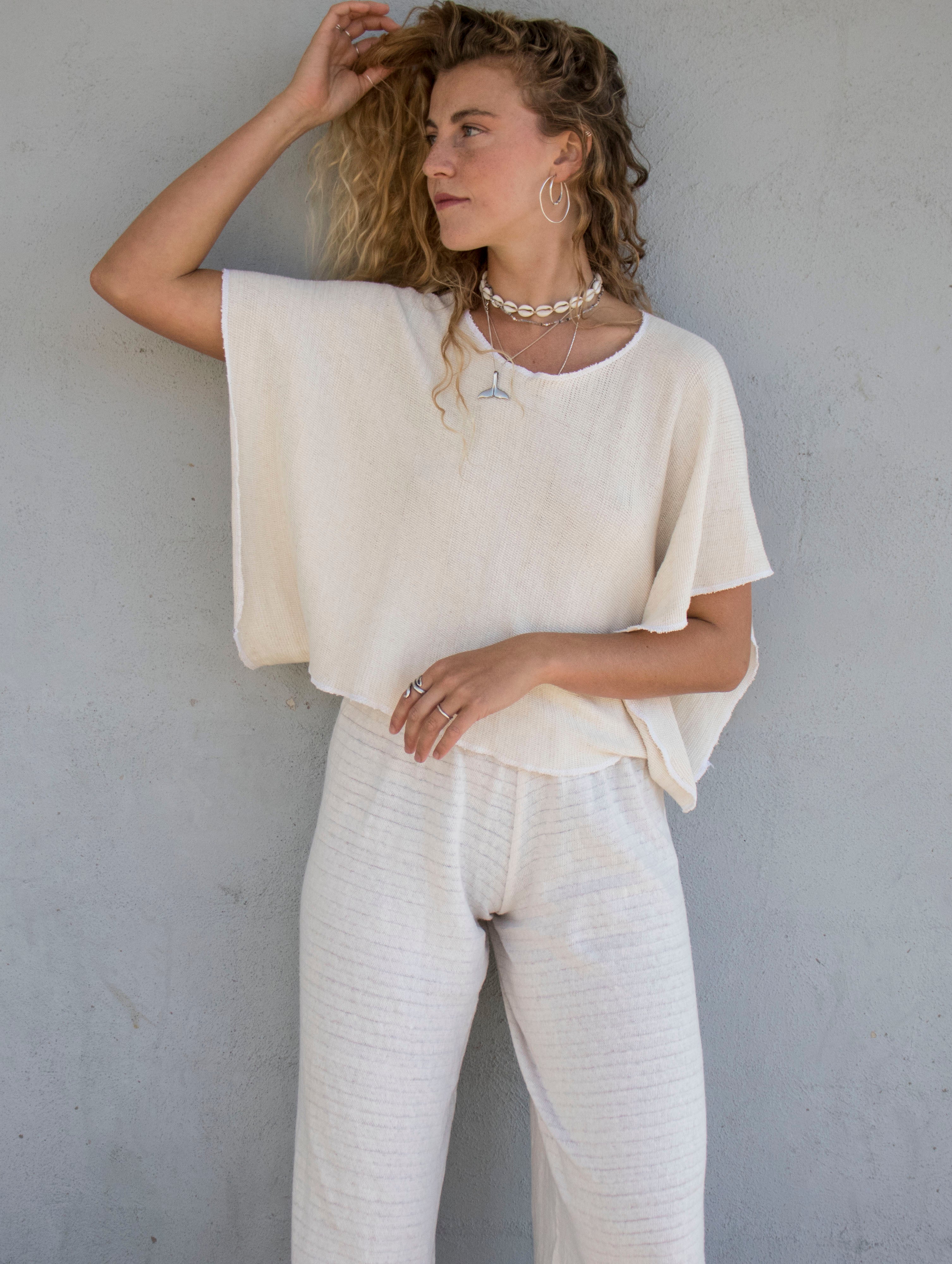 Inka Wide Leg Pant in White