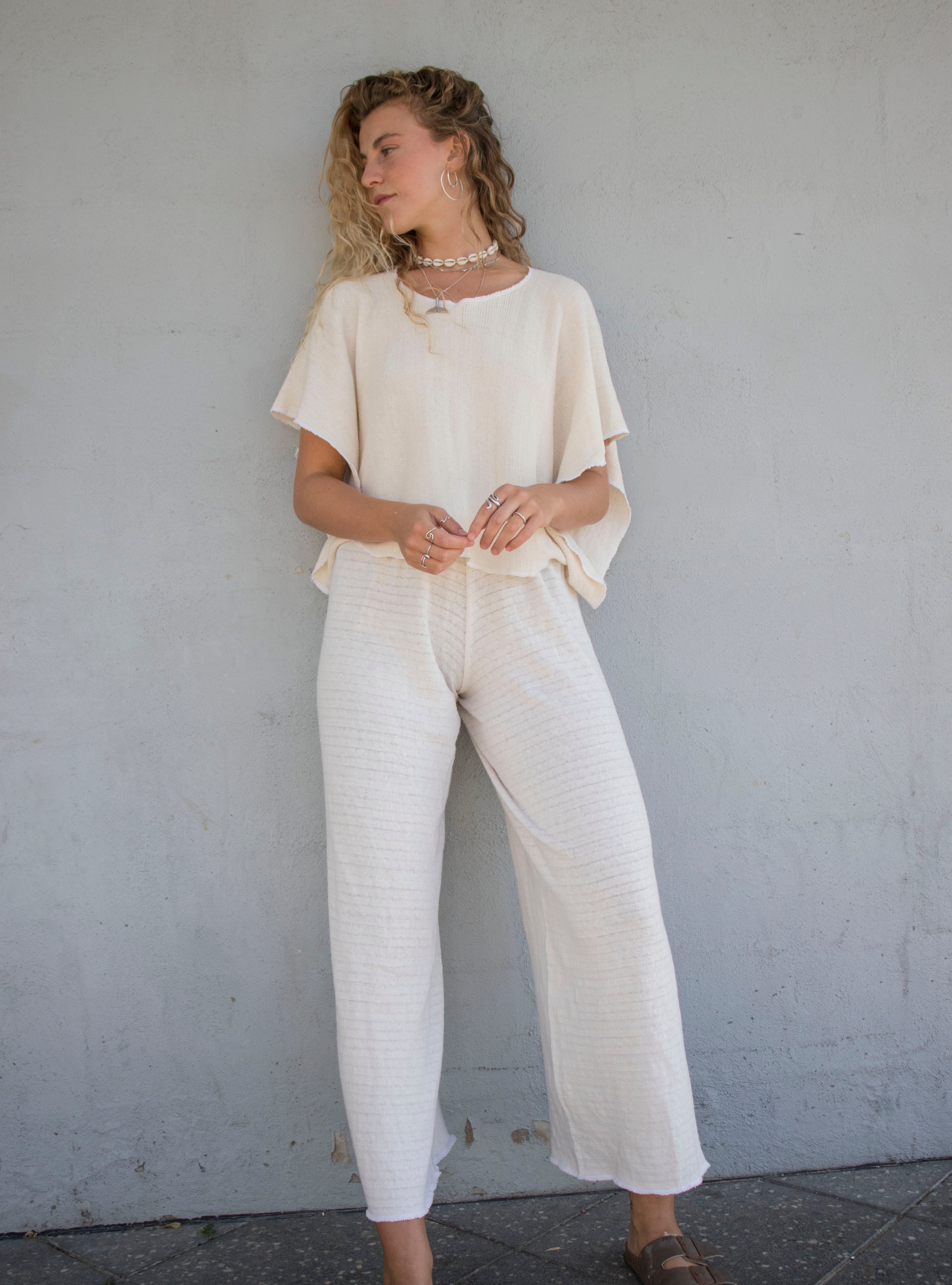 Inka Wide Leg Pant in White