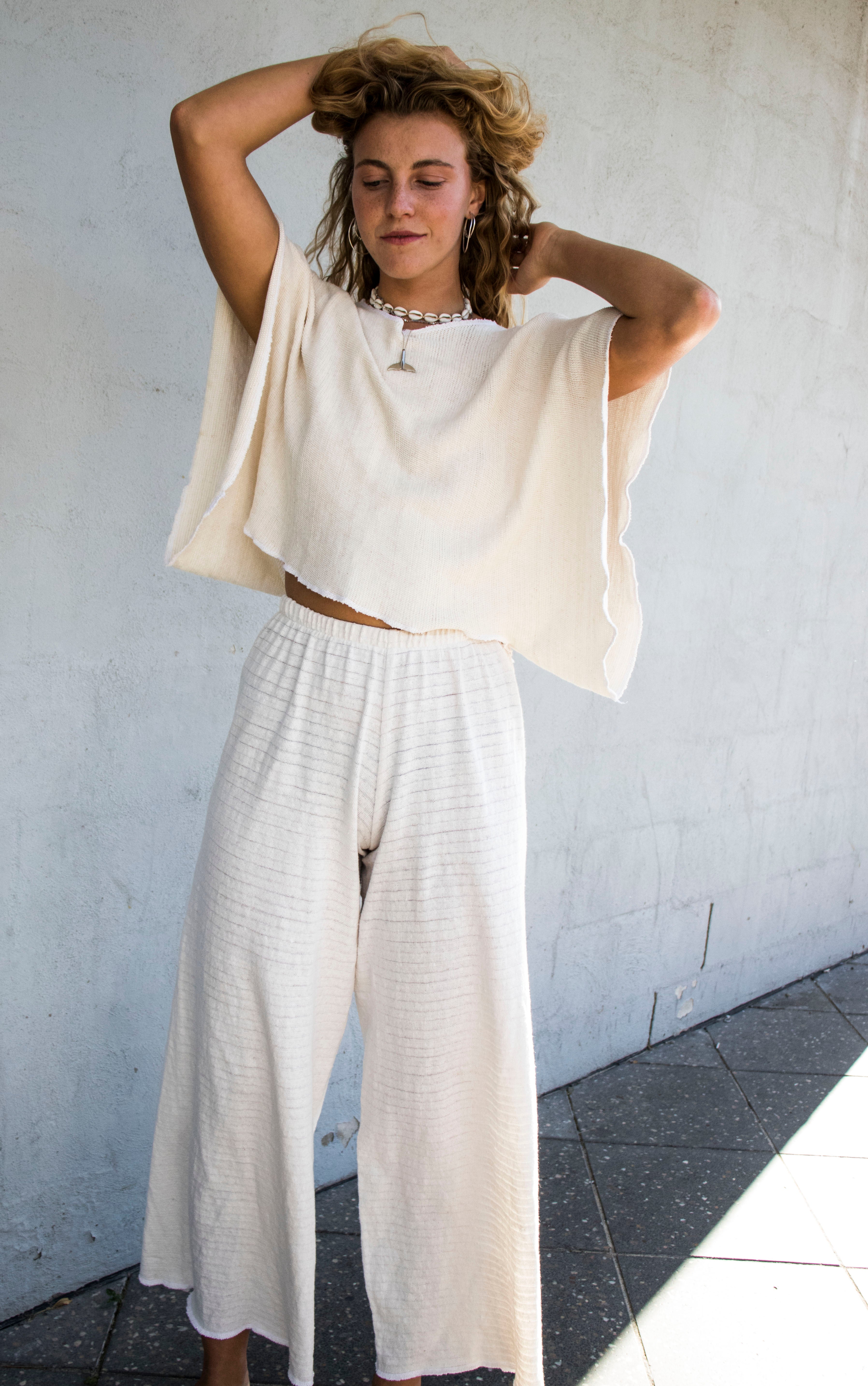 Inka Wide Leg Pant in White
