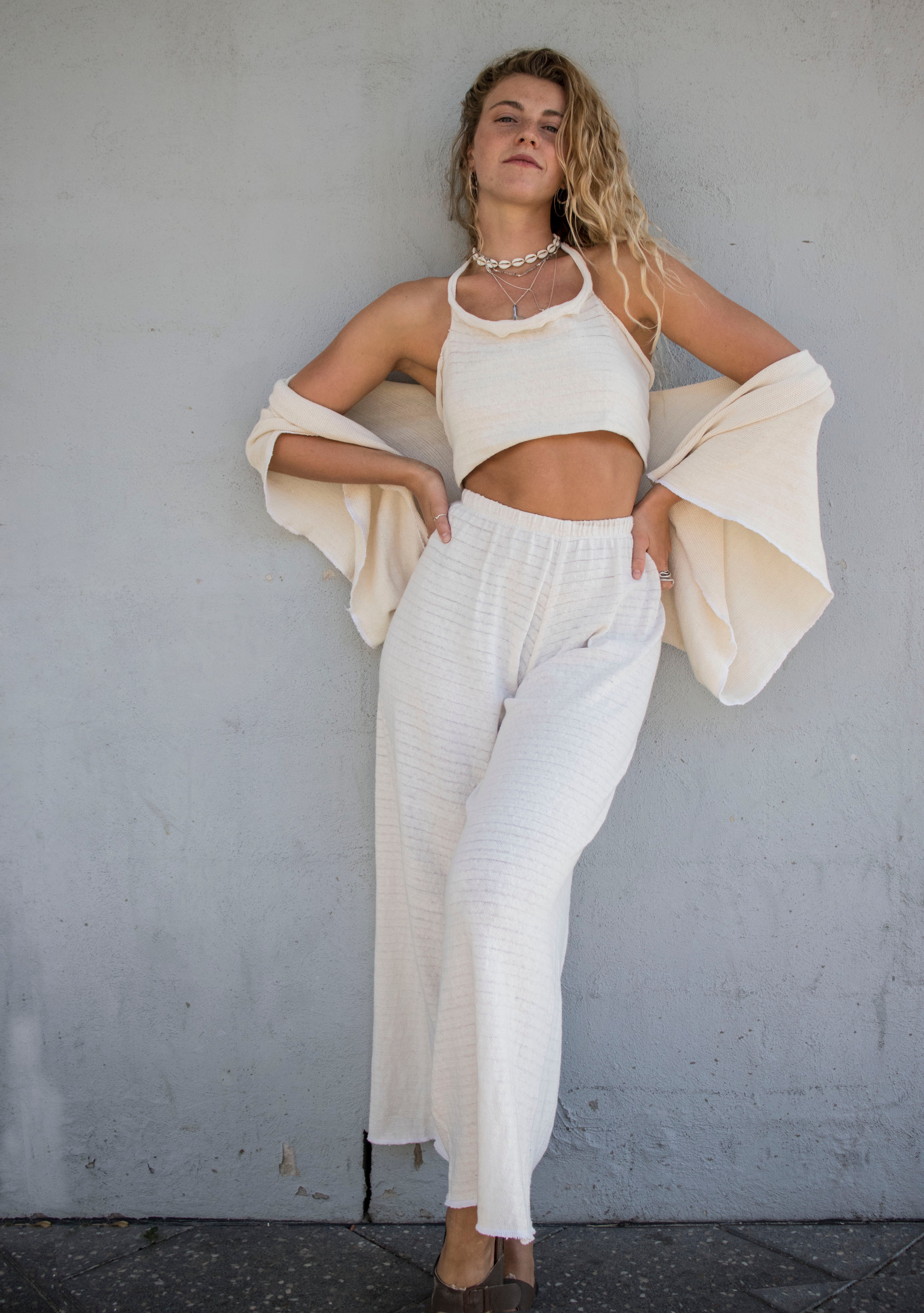 Inka Wide Leg Pant in White