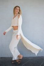 Avoca Long Duster Jacket in White