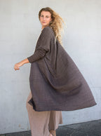 Avoca Long Duster Jacket in Cacao Earth Brown