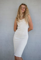 Inka Midi Halter Dress in White