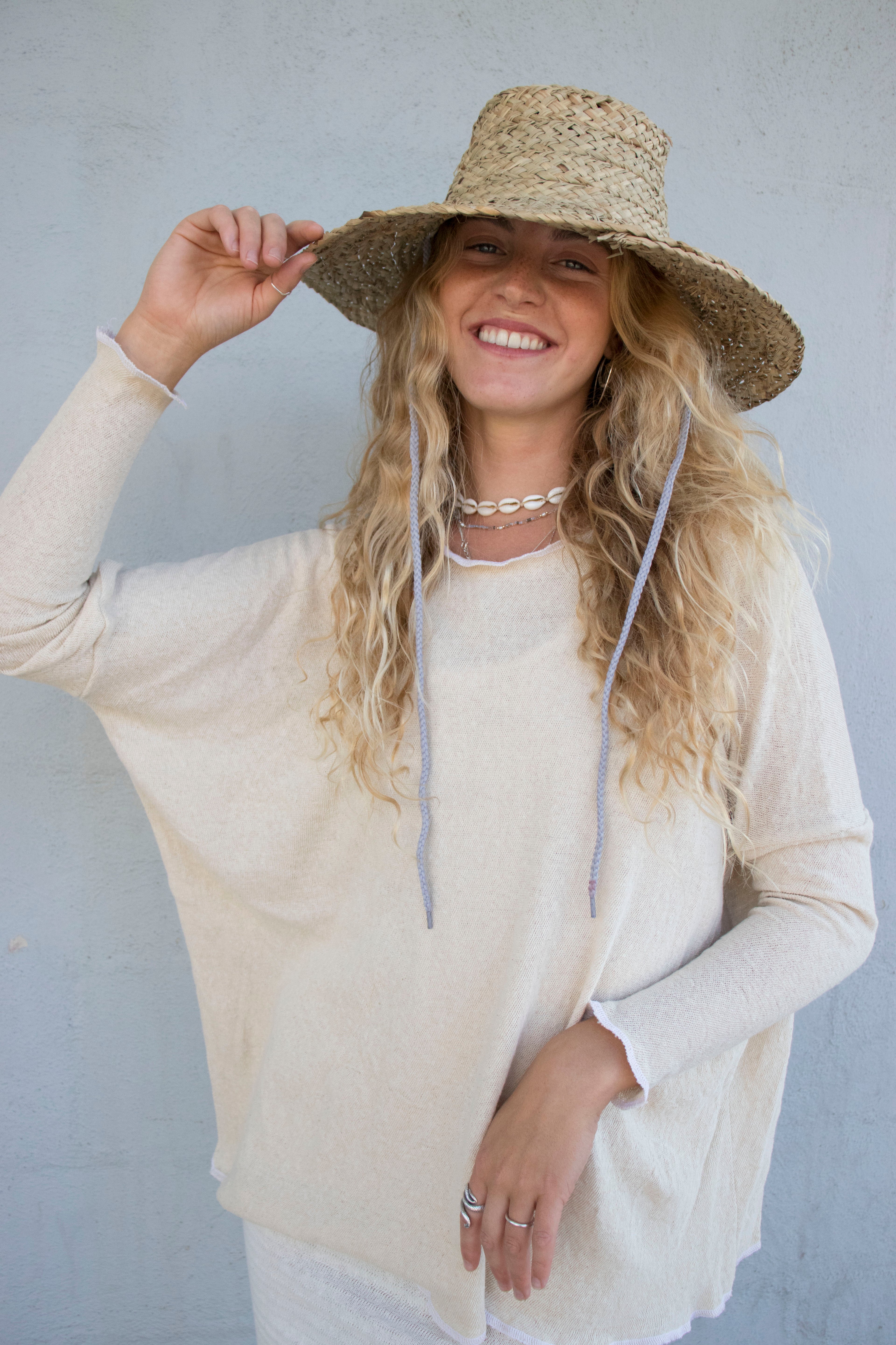 Amara Long Sleeve Open Top in Natural