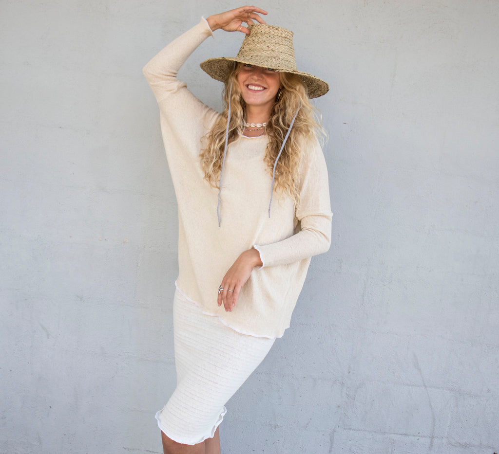 Amara Long Sleeve Open Top in Natural