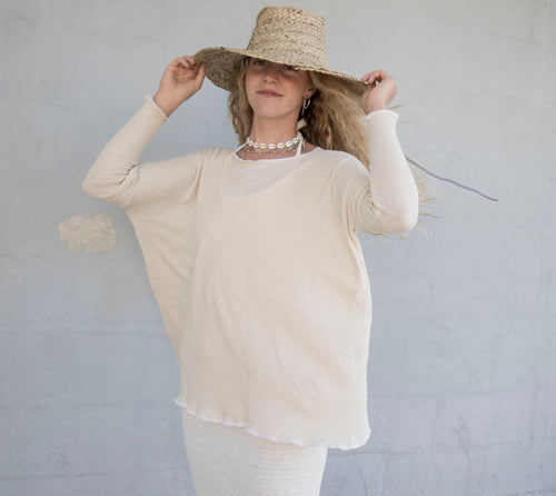 Amara Long Sleeve Open Top in Natural