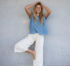 The Sora Top in Sky Blue