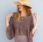 Aura Shoulder Shrug in Earth Brown