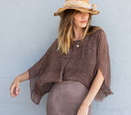 Aura Shoulder Shrug in Earth Brown