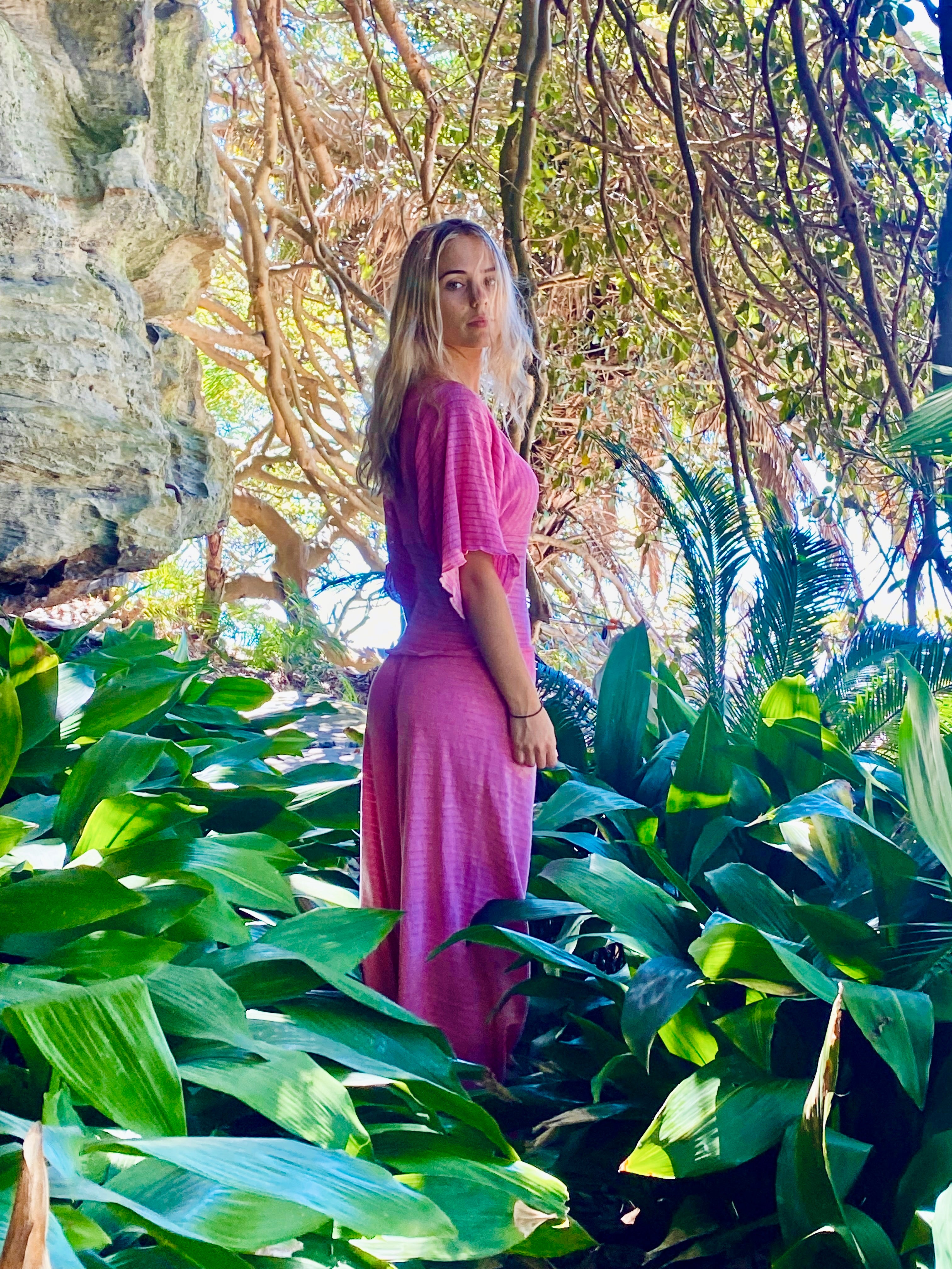 Inka Wide Leg Pant in Petal Pink