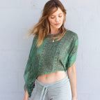 Aura Shoulder Shrug in Indian Om Dark Green