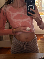 Rumi Top in Soft Peach Tie-dye