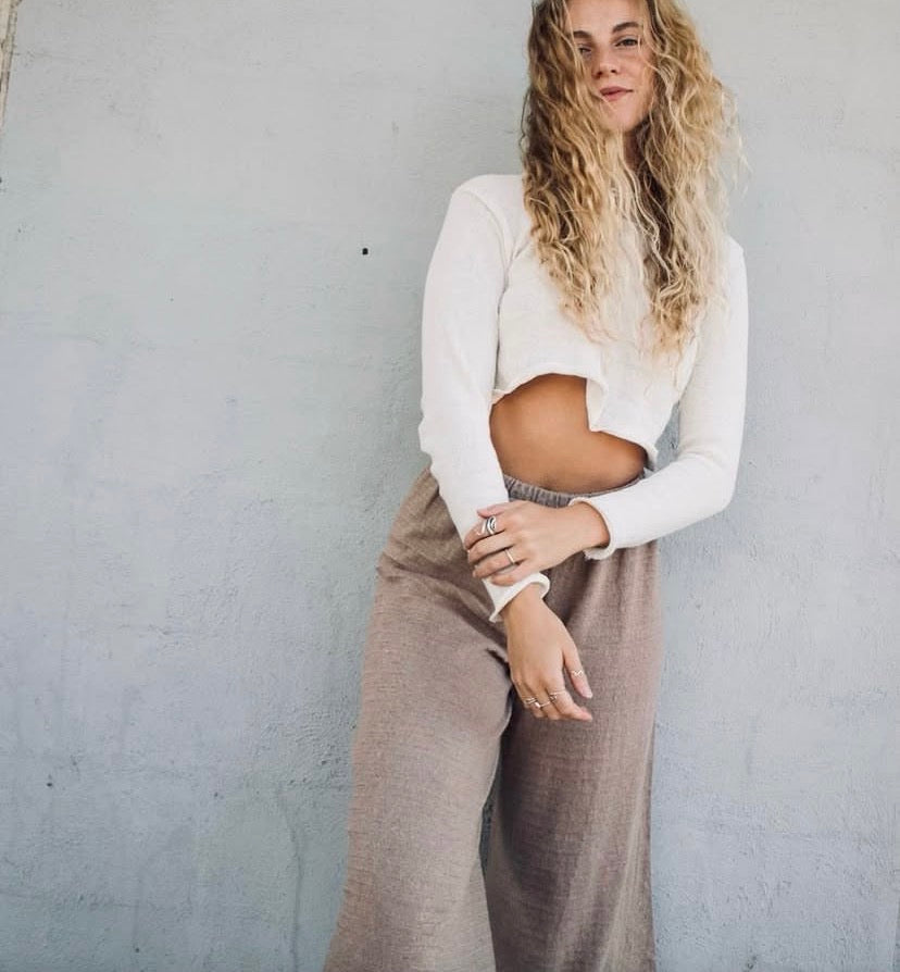 Inka Wide Leg Pant in Cacao Earth