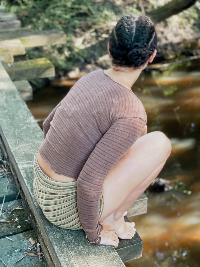 Nami Long Sleeve Top in Brown