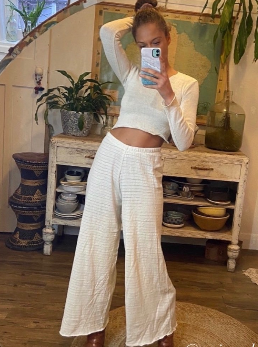 Inka Wide Leg Pant in White