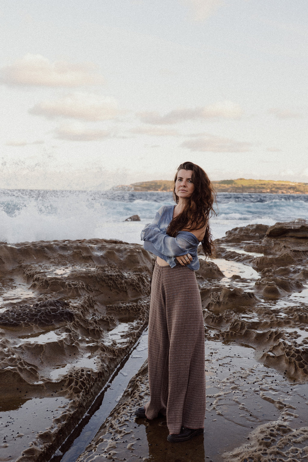 Inka Wide Leg Pant in Chocolate Earth