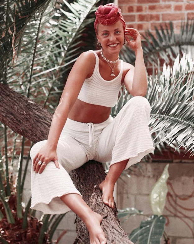 Inka Crop Singlet in White