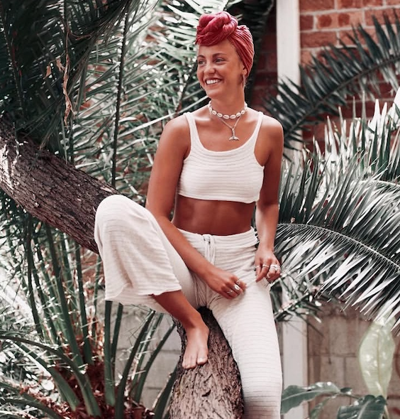 Inka Crop Singlet in White