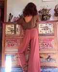Inka Wide Leg Pant in Red